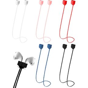 5 Pack Ultra Strong Magnetic AirPods Anti-Lost Straps, Colorful Soft Silicone Sports Lanyard Compatible with AirPods 4rd Gen/AirPods Pro 1st and 2nd / AirPods 3rd /AirPods 1st and 2nd