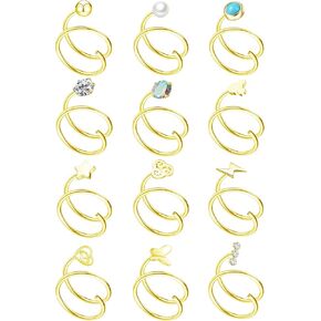 MJust 8Pcs Septum Rings 16G for Women Men Stainless Steel Dangle Septum Piercing Jewelry Moon Heart CZ 8MM/10MM Daith Jewelry in Kuwait