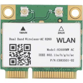 Wireless Network Card Gigabit Dual Band 2.4G 5G Bluetooth 4.1 Mini PCIE 802.11ac 867Mbps 8260HMW for Laptops with Mini PCI E Interface