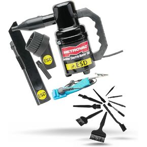 MetroVac ED-500-ESD Antistatic Electric Duster Bundle with ESD Cleaning Kit - Set of 10 Brushes