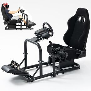 Marada Racing Simulator Cockpit with Comfort Seat Fit for Logitech/Thrustmaster/Fanatec G29 G920 G923 T300RS T500 ، Stable Driving Sim Stand ، دون عجلة القيادة/دواسة/شيفتر
