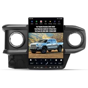 AuCar Latest 13.8 Inch T-Style Touch Screen Android 13 Car Radio Head Unit for Toyota Tacoma 2016-2023, Car Multimedia Player GPS Navigation Wireless Carplay Android Auto 8GB RAM 128GB ROM