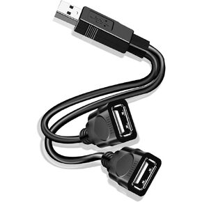 Herfair USB Splitter 1 in 2 Out USB a male to 2 female jack y splitter 2.0 power power coll cable cable for laptop xbox macbook car pc ps4 ps5 computer more