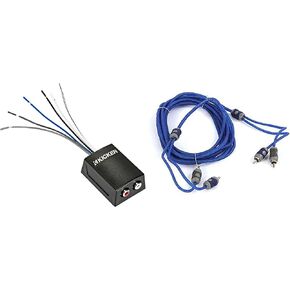 Kicker 46Kisloc2 K-series محول خط الاستريو مع الإخراج بعد الإخراج عن بُعد و 46KI24 4 متر كابل إشارة 2 قناة