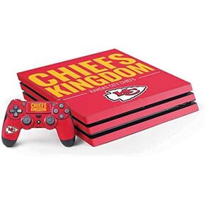 Skinit Decal Gaming Skin compatible with PS4 Pro Console and Controller Bundle - Officially Licensed NFL Kansas City Chiefs Team Motto Design