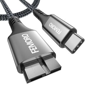 External Hard Drive USB C Cable 3.3FT, 10Gbps Micro B 3.1 to Type c Cord Compatible with Seagate WD Toshiba, Samsung Galaxy Note 4/5, Samsung Galaxy S5/S6, Tablet, Camera etc