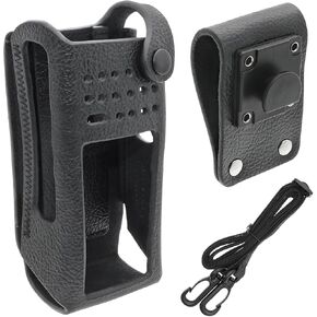 Two-Way Radio Case Leather Case with 3" Fixed Loop D-Ring for Motorola PMLN6099, PMLN6099A