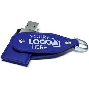 Custom Leather USB Flash Drive 1GB Printed or Embossed with Your Logo - as Promotional Gift Bulk - Brown 200 Pack