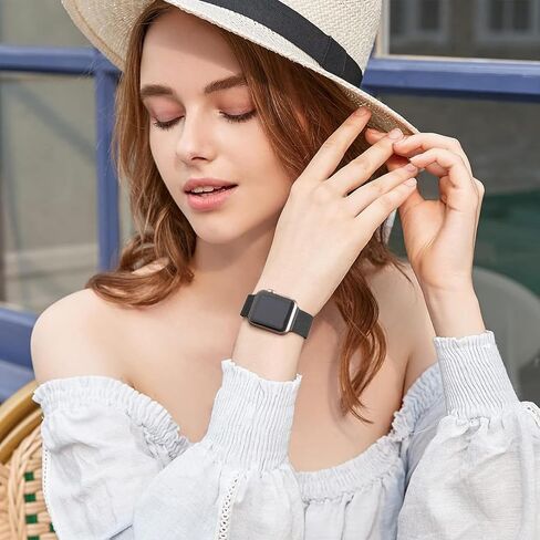 Compatible with Apple Watch Band 38mm 40mm 41mm 42mm 44mm 45mm 49mm, Stainless Steel Mesh Loop Strap Magnetic Clasp Replacement Bands for iwatch Series Ultra 2 SE 9 8 7 6 5 4 3 2 1, Women Men in Saudi Arabia