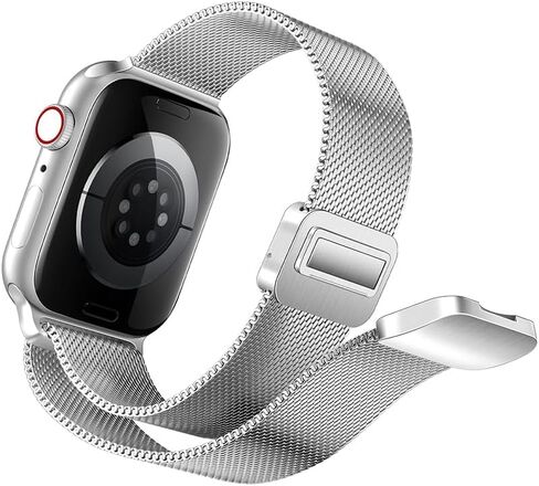 Compatible with Apple Watch Band 38mm 40mm 41mm 42mm 44mm 45mm 49mm, Stainless Steel Mesh Loop Strap Magnetic Clasp Replacement Bands for iwatch Series Ultra 2 SE 9 8 7 6 5 4 3 2 1, Women Men in Saudi Arabia