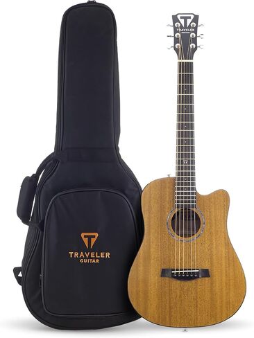 Traveler Guitar Redlands Spruce Mini Acoustic Guitar | 6-string Acoustic Travel Guitar with 22-Inch Scale Length and 20 Medium Frets | Portable Travel Acoustic Guitar | Includes Custom Gig Bag in Saudi Arabia