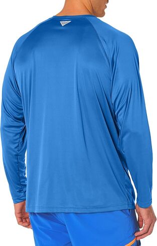 Columbia Men's Terminal Tackle Long Sleeve Shirt, Vivid Blue/Bright Nectar Logo, XLT in Saudi Arabia