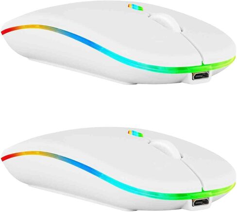 UrbanX Wireless Mouse 2 Pack for Amazon Fire Max 11/HD 8 Plus (2022)/HD 8 (2022)/HD 10 Plus (2021)/HD 10 (2021) – Bluetooth 5.2 & 2.4GHz Rechargeable Laptop Mouse with USB Wireless Adapter,. in Saudi Arabia