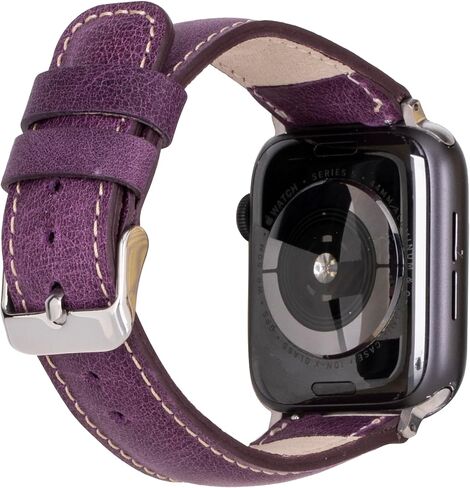 Watch Bands Compatible with Apple 44mm for men & women, Handmade Genuine Leather, Compatible with iWatch Series 10, 9, 8, 7, 6, 5, 4, 3, 2, 1, SE, Ultra, Small/Band-Mocha in Saudi Arabia