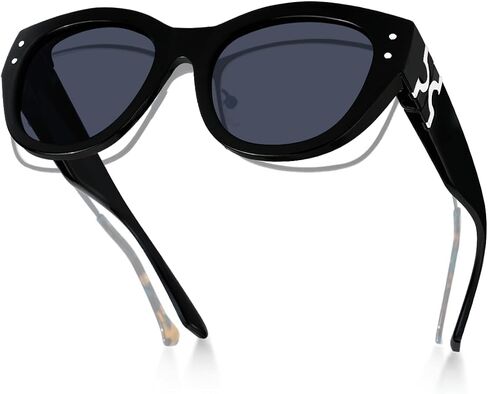 Meeloog Polarized Sunglasses Fit Over Glasses For Women, Trendy Round Sun Glasses Lightweight Wrap Around Shades MST0080 in Kuwait