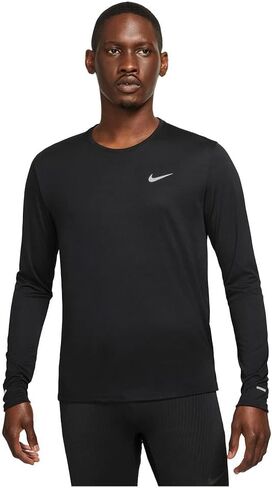 Nike Dri-FIT Miler Men's Long-Sleeve Running Top (as1, Alpha, l, Regular, Regular, White) in Saudi Arabia