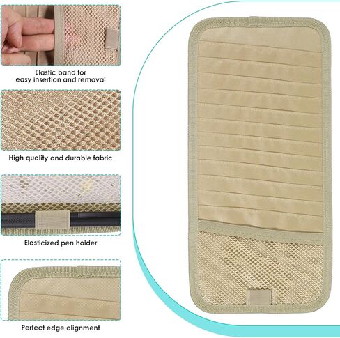 CAR CD CASE HOLDER مركبة SUN FOSOR منظم سعة كبيرة سعة أقراص مضغوطة مع 12 DVD الأكمام تخزين 1 شبكة الجيب 1 حامل القلم وحزام مرن in Kuwait