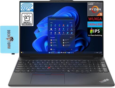 Lenovo Thinkpad E16 Gen 2 Business Laptop 16.0" IPS WUXGA Display (AMD Ryzen 5 7535U, 16GB DDR5, 256GB PCIe SSD, Backlit KYB, Fingerprint, WiFi 6E, BT 5.3, Win 10 Pro) w/DKZ Hub in Kuwait