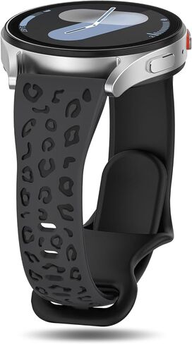 Slim Leopard Engraved Bands Compatible with Samsung Galaxy Watch 7/FE/6/5/4 Band 40mm 44mm,Galaxy Watch 6/4 Classic/Watch 5 pro 45mm,20mm Narrow Silicone Cheetah Sport Strap for Women Men in Saudi Arabia