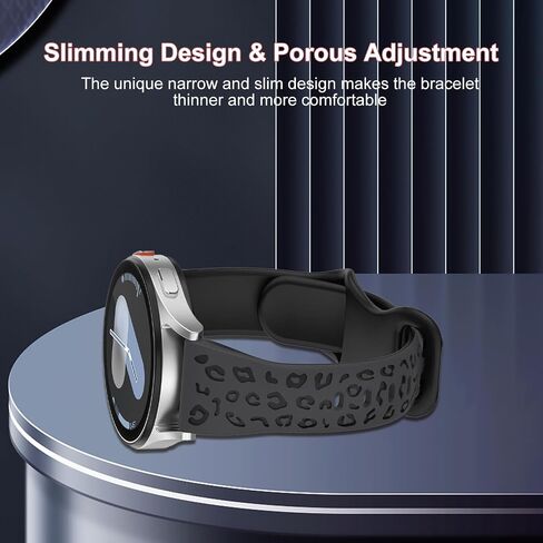 Slim Leopard Engraved Bands Compatible with Samsung Galaxy Watch 7/FE/6/5/4 Band 40mm 44mm,Galaxy Watch 6/4 Classic/Watch 5 pro 45mm,20mm Narrow Silicone Cheetah Sport Strap for Women Men in Saudi Arabia