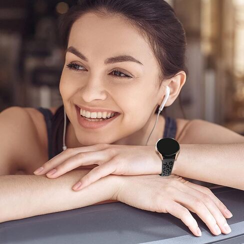 Slim Leopard Engraved Bands Compatible with Samsung Galaxy Watch 7/FE/6/5/4 Band 40mm 44mm,Galaxy Watch 6/4 Classic/Watch 5 pro 45mm,20mm Narrow Silicone Cheetah Sport Strap for Women Men in Saudi Arabia