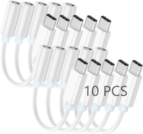 Seulliya USB C to 3.5mm Headphone Jack Adapter for iPhone 15/16 Pro/Max, Hi-Res Audio DAC Dongle, 3.5mm Aux Cord Converter for Samsung Galaxy, iPad, Car, USB-C Devices 2Pack in Kuwait