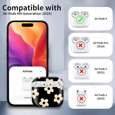 for AirPods 4 Case, Cute AirPod 4th Generation Cases Cover for Women Girly with Gold Keychain for AirPod 4 Cover 2024 (Cute Mushroom Moon Butterfly) in Saudi Arabia