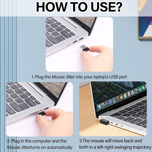 2PCS USB Mouse Jiggler Mover,USB Wireless Mouse Wiggler (Touch Sensitive)-Laptop Mouse Motion Simulator with Adjustable Motion Patterns,for Home/Office,Video Surveillance (Standard) in Saudi Arabia