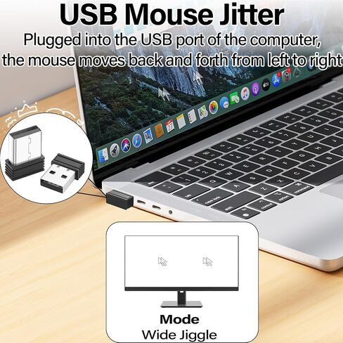 2PCS USB Mouse Jiggler Mover,USB Wireless Mouse Wiggler (Touch Sensitive)-Laptop Mouse Motion Simulator with Adjustable Motion Patterns,for Home/Office,Video Surveillance (Standard) in Saudi Arabia