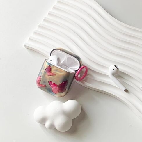 متوافق مع AirPods Pro 2 Case Soft Cute Butterfly Pattern Design Design Reshethetic Cofroom Cover Cover Cover Cover Cover Factions for AirPods Pro 2-pink in Kuwait