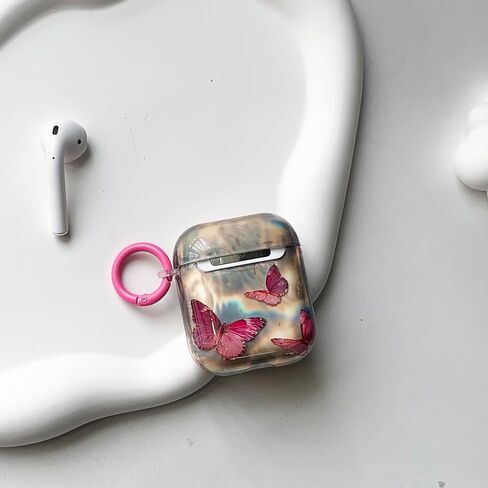 متوافق مع AirPods Pro 2 Case Soft Cute Butterfly Pattern Design Design Reshethetic Cofroom Cover Cover Cover Cover Cover Factions for AirPods Pro 2-pink in Kuwait