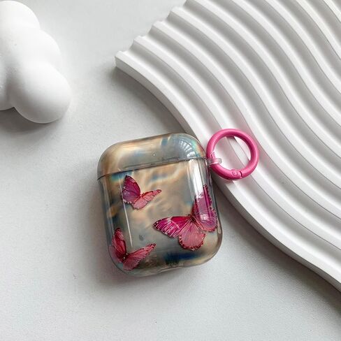 متوافق مع AirPods Pro 2 Case Soft Cute Butterfly Pattern Design Design Reshethetic Cofroom Cover Cover Cover Cover Cover Factions for AirPods Pro 2-pink in Kuwait