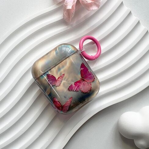 متوافق مع AirPods Pro 2 Case Soft Cute Butterfly Pattern Design Design Reshethetic Cofroom Cover Cover Cover Cover Cover Factions for AirPods Pro 2-pink in Kuwait