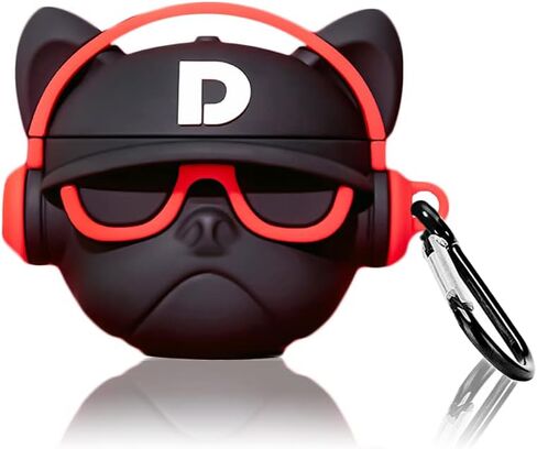 غطاء حالة لطيف متوافق مع AirPods Pro 2nd مع خطاف Carabiner Keychain ، ومضحك 3D ناعمة من السيليكون الغلاف الواقي للجلد المقاومة in Kuwait