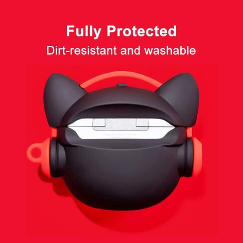 غطاء حالة لطيف متوافق مع AirPods Pro 2nd مع خطاف Carabiner Keychain ، ومضحك 3D ناعمة من السيليكون الغلاف الواقي للجلد المقاومة in Kuwait