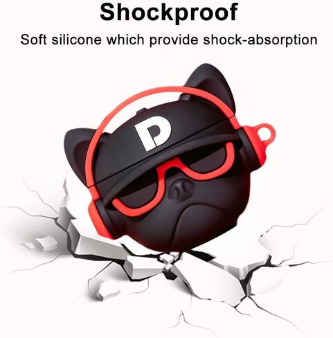 غطاء حالة لطيف متوافق مع AirPods Pro 2nd مع خطاف Carabiner Keychain ، ومضحك 3D ناعمة من السيليكون الغلاف الواقي للجلد المقاومة in Kuwait
