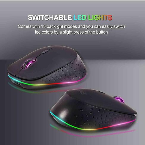 UrbanX Dual-Mode Wireless Mouse - Bluetooth & 2.4GHz Connectivity - Rechargeable, Energy-Efficient Design for Samsung Galaxy Tab S9 FE+/Tab S9 FE/A05s/A05/Z Fold5, PC, Mac, i-Pad - Black in Kuwait