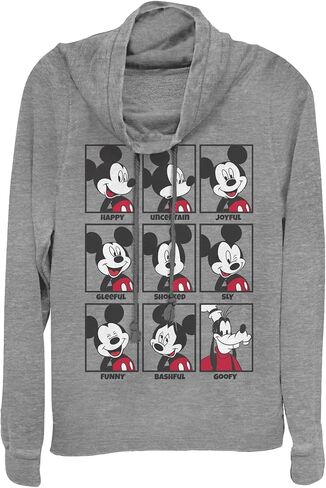 Disney Classic Mickey Mood Women's Cowl Neck Long Sleeve Knit Top in Saudi Arabia