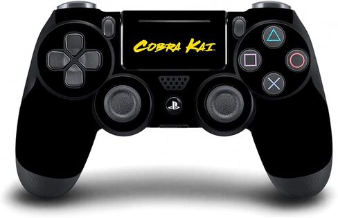 تصاميم علبة الرأس Cobra Kai Classic Logo Iconic Vinyl Actioner Gaming Skin Skin Cover متوافقة مع Sony PlayStation 4 PS4 Slim Console و DualShock 4 Controller in Kuwait