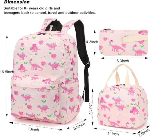 Yusudan Checkered Girls School Backpack Set, Kids Teens School Bag Bookbag with Lunch Bag Pencil Bag in Kuwait