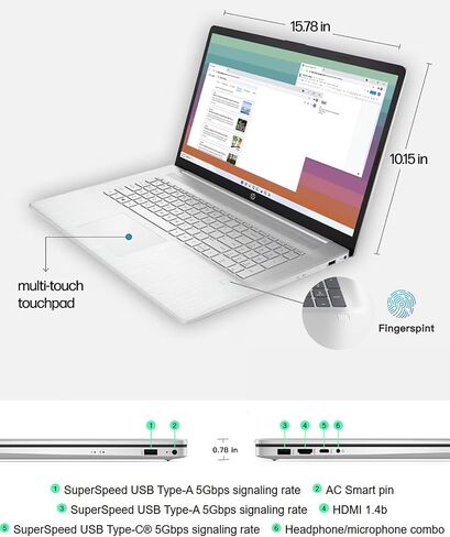 HP 17 Business Business Computer-Intel 10-Core I5-1334U ، 32GB RAM ، 1TB SSD ، 17.3 "HD+ Displan in Saudi Arabia
