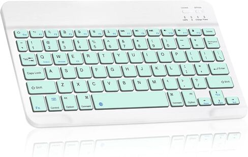 Ultra-Slim Bluetooth Rechargeable Keyboard for LG G Pad X 8.0 and All Bluetooth Enabled iPads, iPhones, Android Tablets, Smartphones, Windows pc - Teal in Saudi Arabia