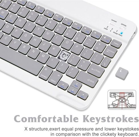 Ultra-Slim Bluetooth Rechargeable Keyboard for LG G Pad X 8.0 and All Bluetooth Enabled iPads, iPhones, Android Tablets, Smartphones, Windows pc - Teal in Saudi Arabia