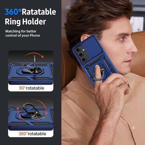 Weycolor for Samsung Galaxy S23 مع غطاء عدسة الكاميرا ، حماية من الدرجة العسكرية 10 قدم ، حافظة رنين مغناطي in Kuwait