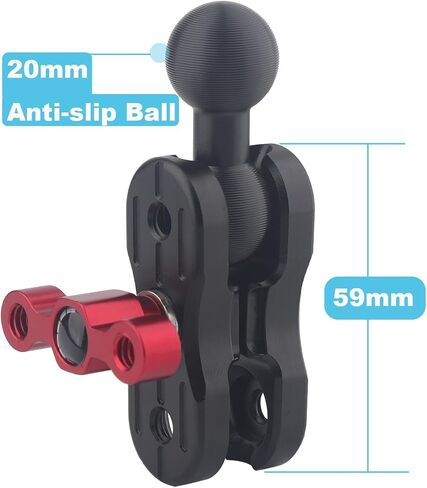 20mm Double Socket Arm with Dual 20mm Ball Connector, CNC Aluminum Extension Adapter | Compatible with Bulletpiont Mounting Solutions (2.36" Length) in Saudi Arabia