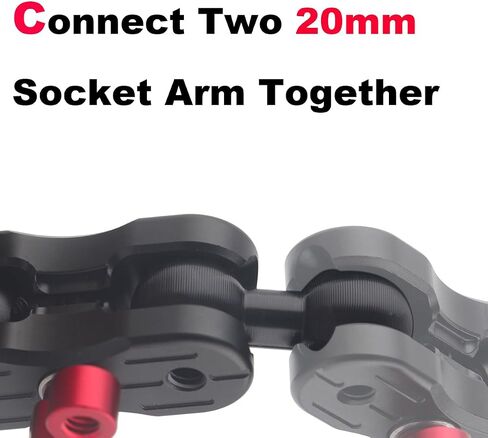 20mm Double Socket Arm with Dual 20mm Ball Connector, CNC Aluminum Extension Adapter | Compatible with Bulletpiont Mounting Solutions (2.36" Length) in Saudi Arabia