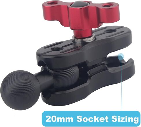 20mm Double Socket Arm with Dual 20mm Ball Connector, CNC Aluminum Extension Adapter | Compatible with Bulletpiont Mounting Solutions (2.36" Length) in Saudi Arabia