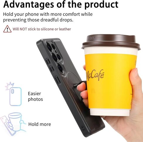 HAOTP for Samsung Galaxy S25 Ultra Wallet Case with Card Holder,RFID Blocking PU Leather Flip Folio Telescopic Finger Strap Cover,Detachable Magnetic Kickstand Shockproof Case for Women Men Black in Saudi Arabia
