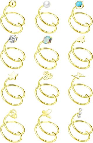 MJust 8Pcs Septum Rings 16G for Women Men Stainless Steel Dangle Septum Piercing Jewelry Moon Heart CZ 8MM/10MM Daith Jewelry in Kuwait