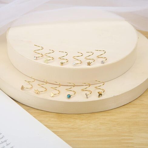 MJust 8Pcs Septum Rings 16G for Women Men Stainless Steel Dangle Septum Piercing Jewelry Moon Heart CZ 8MM/10MM Daith Jewelry in Kuwait